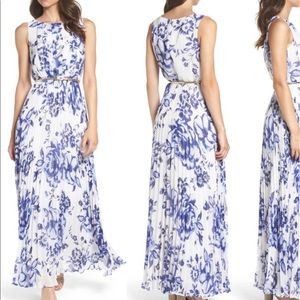 Eliza J Blue and White Floral Dress